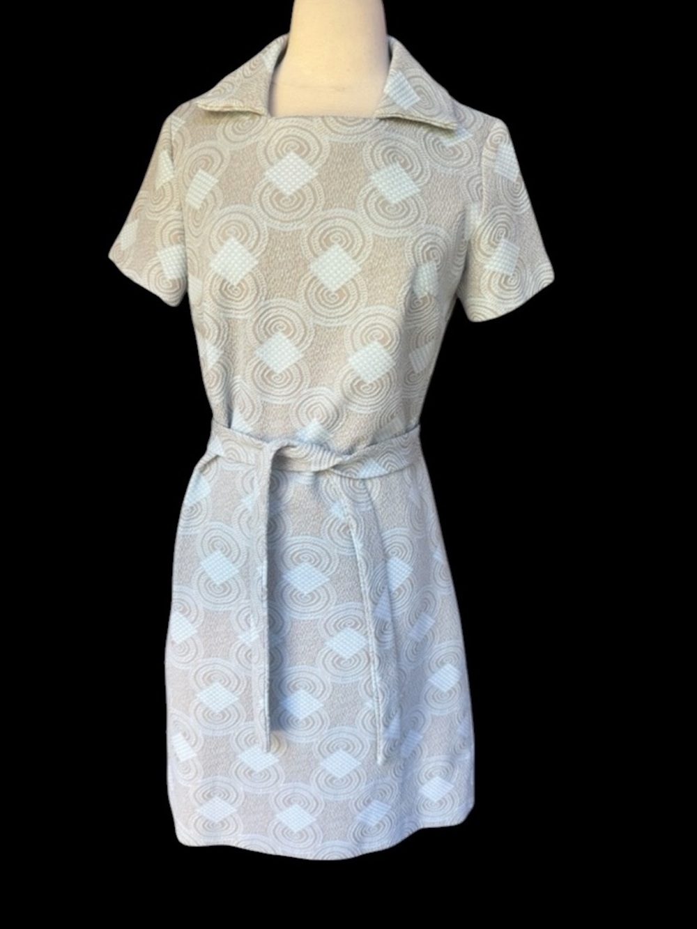 1960s Unlabeled Poly Knit Midi Dress